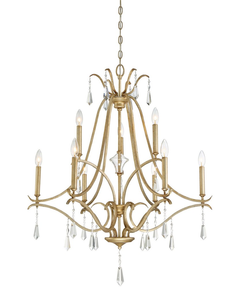 Minka Lavery-4449-582-Laurel Estate - Chandelier 9 Light Brio Gold in Traditional Style - 37.5 inches tall by 31.5 inches wide   Brio Gold Finish