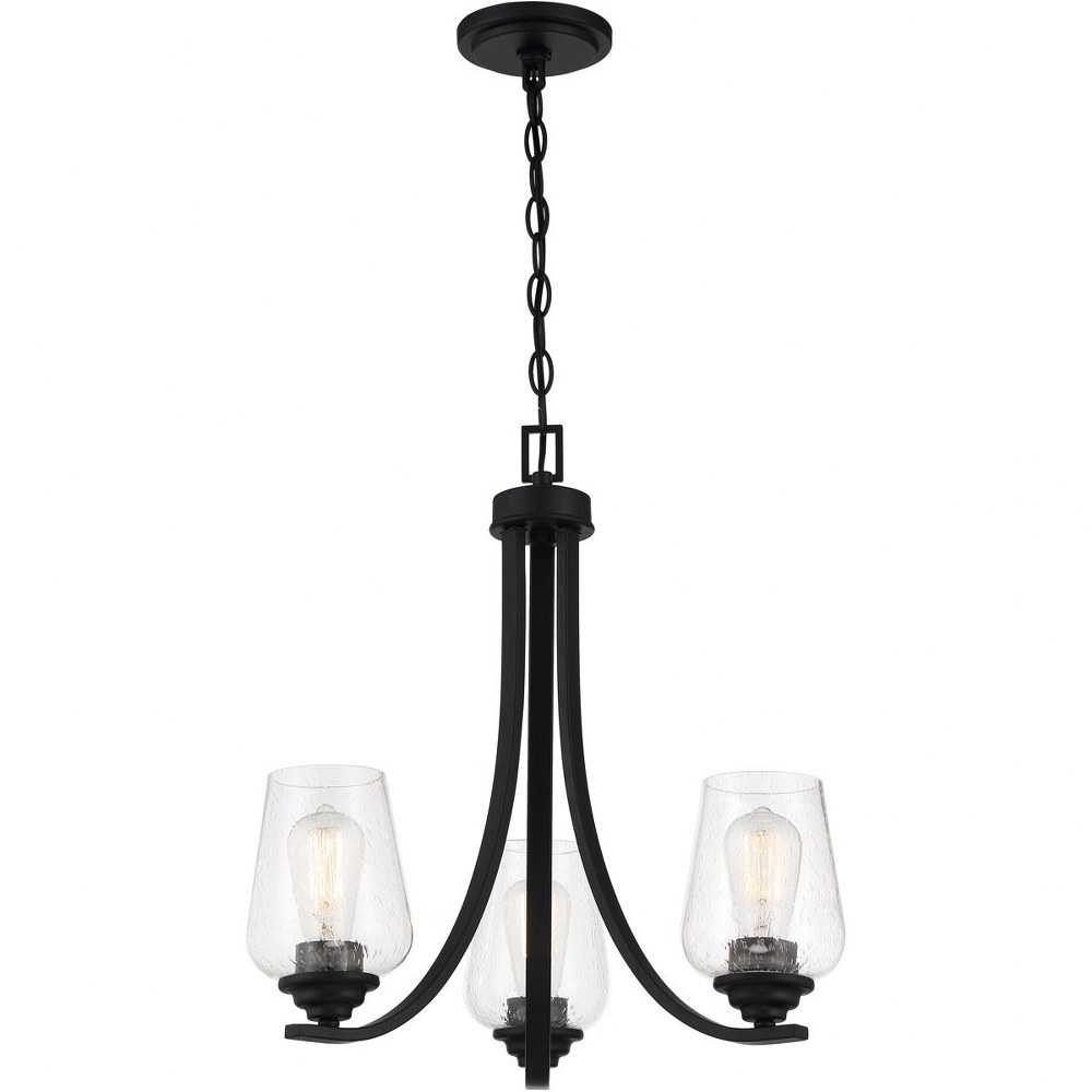 Minka Lavery-4923-66A-Shyloh - 3 Light Chandelier Coal  Coal Finish with Clear Seeded Glass