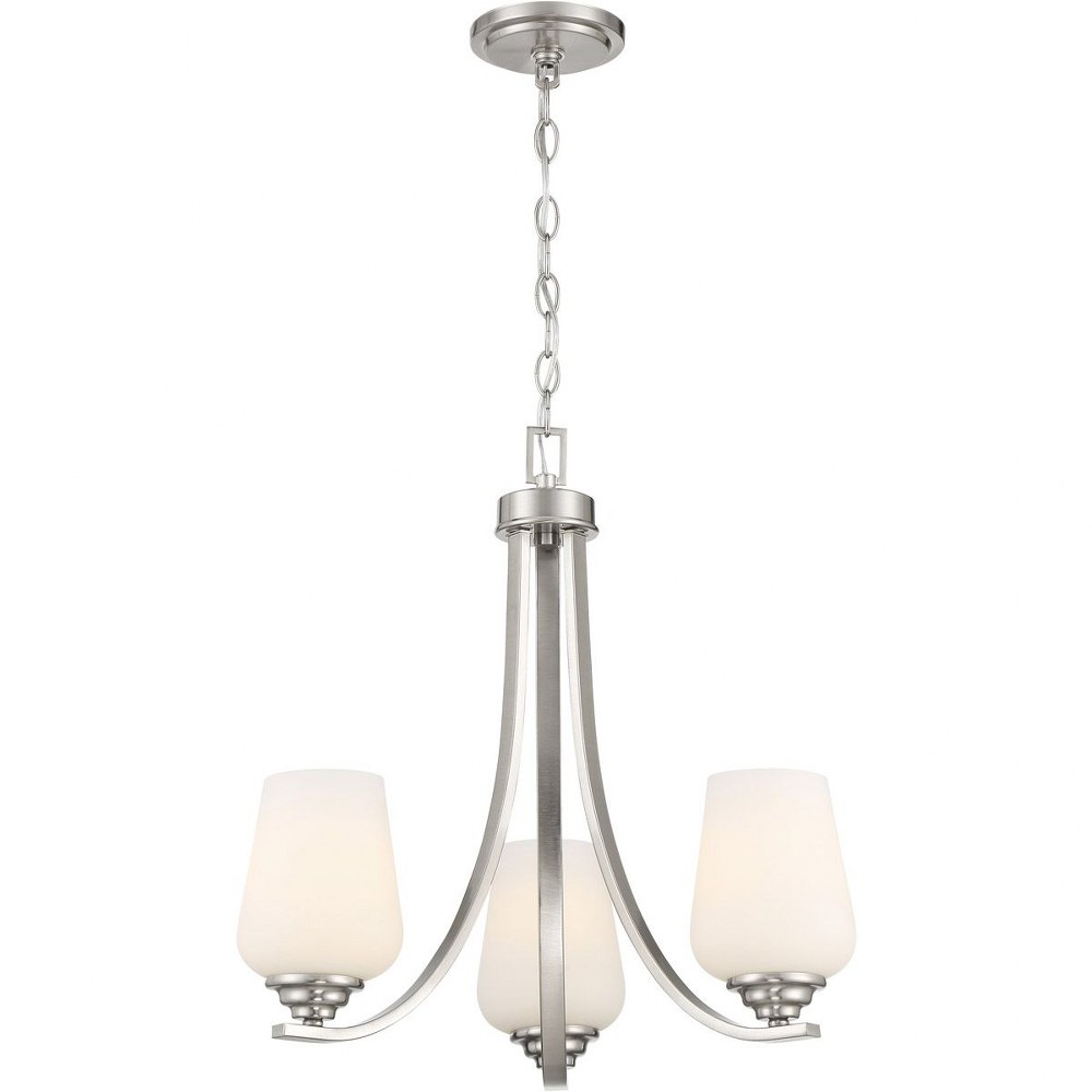 Minka Lavery-4923-84-Shyloh - 3 Light Chandelier Brushed Nickel  Coal Finish with Clear Seeded Glass