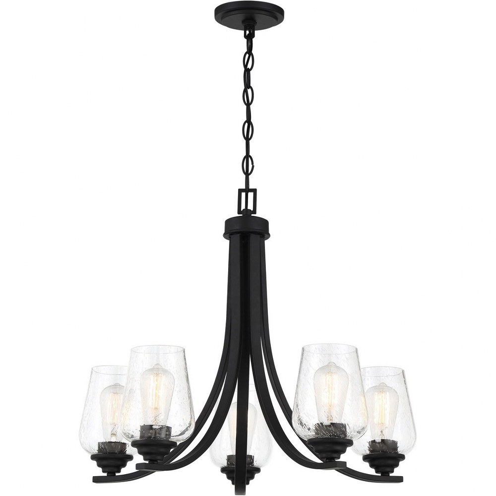 Minka Lavery-4925-66A-Shyloh - 5 Light Chandelier Coal  Coal Finish with Clear Seeded Glass