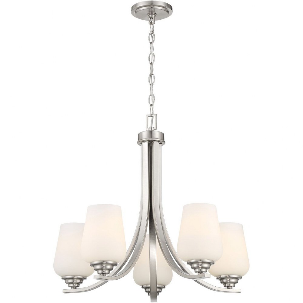 Minka Lavery-4925-84-Shyloh - 5 Light Chandelier Brushed Nickel  Coal Finish with Clear Seeded Glass