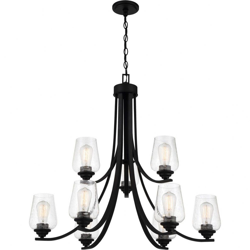 Minka Lavery-4929-66A-Shyloh - 9 Light Chandelier Coal  Coal Finish with Clear Seeded Glass