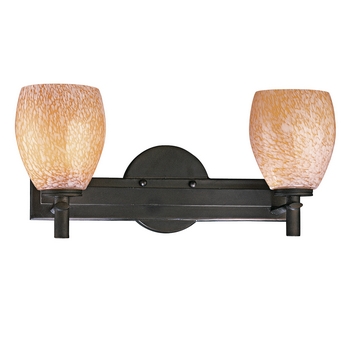 Minka Lavery-5112-617-2 Light Bath Vanity Approved for Damp Locations - 17 inches wide   Bronze Finish with Carmel Art Glass