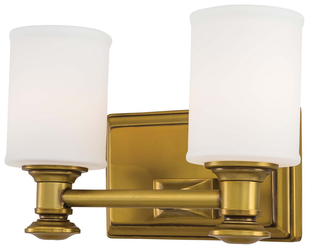 Minka Lavery-5172-249-Harbour Point - 2 Light Transitional Bath Vanity in Transitional Style - 7.25 inches tall by 11.25 inches wide   Liberty Gold Finish with Opal Etched Glass