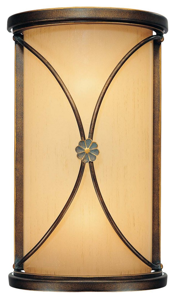 Minka Lavery-6231-288-Atterbury - 2 Light Wall Sconce in Traditional Style - 11.75 inches tall by 7.25 inches wide   Deep Flax Bronze Finish with Venata De Oro Glass