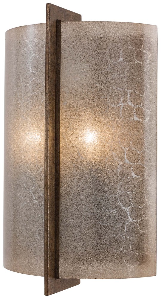 Minka Lavery-6390-573-Clarte - 2 Light Wall Sconce in Contemporary Style - 14.5 inches tall by 9.25 inches wide   Patina Iron Finish with Deep Spumante Lace Glass