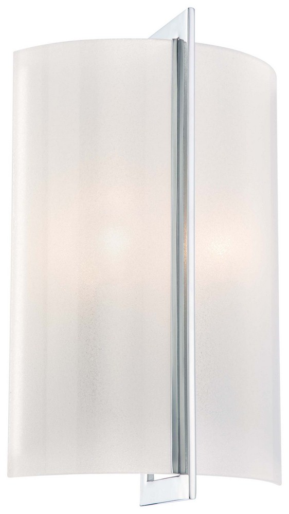 Minka Lavery-6390-77-Clarte - 2 Light Wall Sconce in Contemporary Style - 14.5 inches tall by 9.25 inches wide   Chrome Finish with White Iris Glass