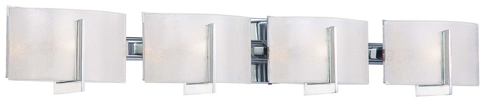 Minka Lavery-6394-77-Clarte - 4 Light Contemporary Bath Vanity in Contemporary Style - 5.5 inches tall by 36.5 inches wide   Chrome Finish with White Iris Glass