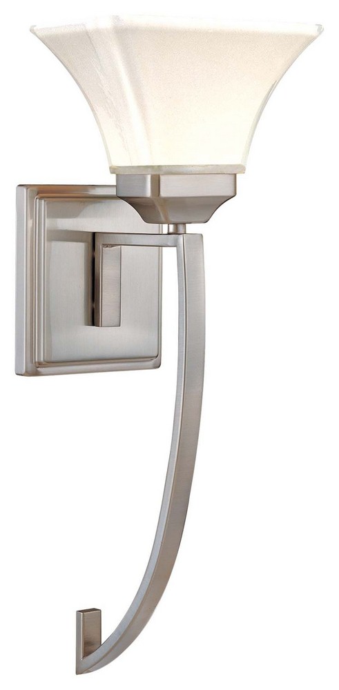 Minka Lavery-6810-84-Agilis - 1 Light Wall Sconce in Contemporary Style - 19.75 inches tall by 7.75 inches wide   Brushed Nickel Finish with Lamina Blanca Glass