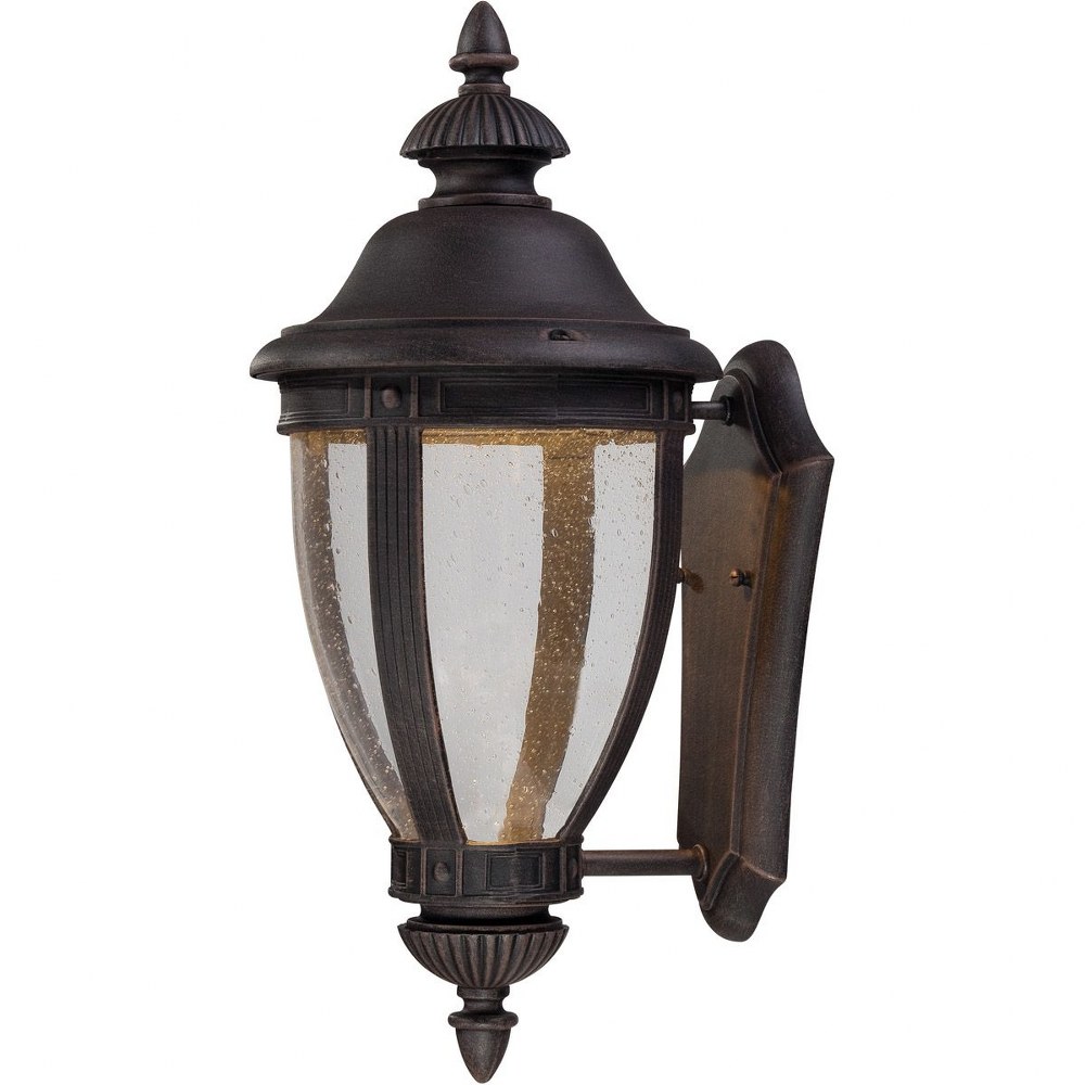 Minka Lavery-72411-51A-L-Wynterfield - Outdoor Wall Lantern Traditional in Traditional Style - 15.5 inches tall by 6.75 inches wide   Burnt Rust Finish with Clear Seedy Glass