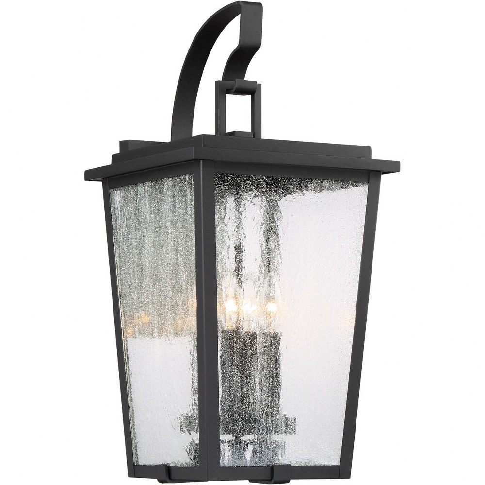 Minka Lavery-72753-66G-Cantebury - Outdoor Wall Lantern Approved for Wet Locations in Transitional Style - 23 inches tall by 11.25 inches wide   Black/Gold Finish with Clear Seeded Glass