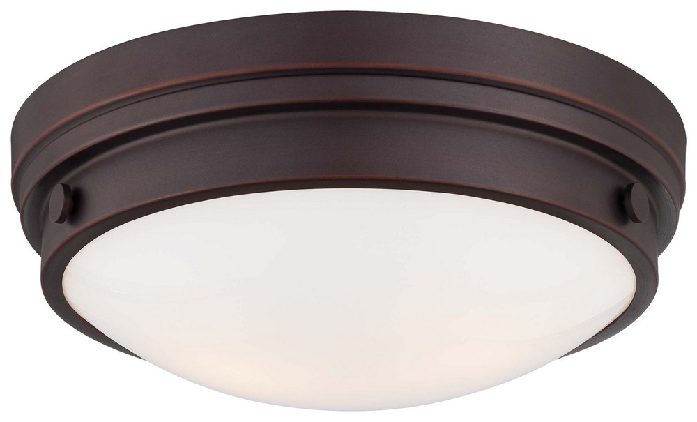Minka Lavery-823-167-2 Light Flush Mount in Transitional Style - 4.75 inches tall by 13.25 inches wide   Lathan Bronze Finish with Clear/White Glass