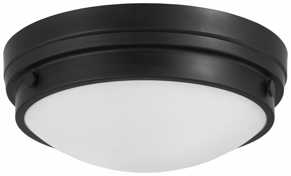 Minka Lavery-823-66A-2 Light Flush Mount   Coal Finish with Clear/White Paint Glass