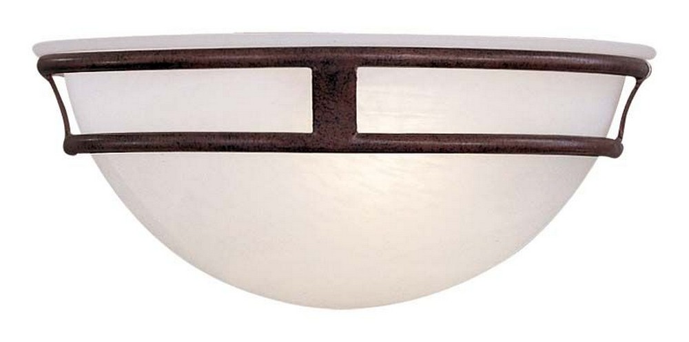 Minka Lavery-841-91-1 Light Wall Sconce in Traditional Style - 5.25 inches tall by 12 inches wide   Antique Bronze Finish with Etched Marble Glass