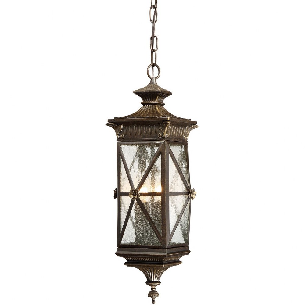 Minka Lavery-9314-586-Rue Vieille - 4 Light Outdoor Chain Hung Lantern in Traditional Style - 22 inches tall by 8.75 inches wide   Forged Bronze Finish with Clear Seeded Glass