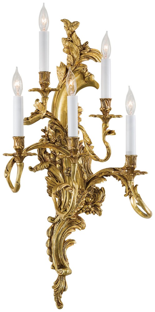 Minka Metropolitan Lighting-N2195-R-Five Light Right Wall Sconce   Aged French Gold Finish
