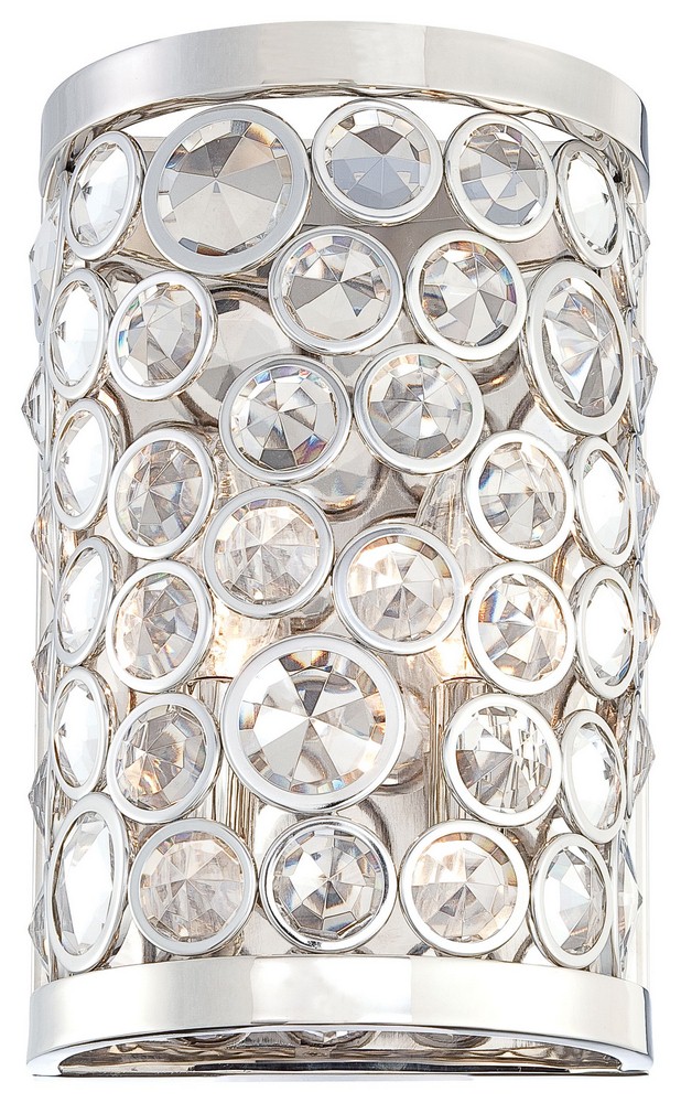 Minka Metropolitan Lighting-N2750-613-Magique - Two Light Wall Sconce   Polished Nickel Finish with Clear Crystal