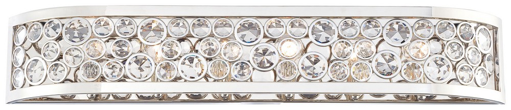 Minka Metropolitan Lighting-N2756-613-Magique - Six Light Bath Vanity   Polished Nickel Finish with Clear Crystal