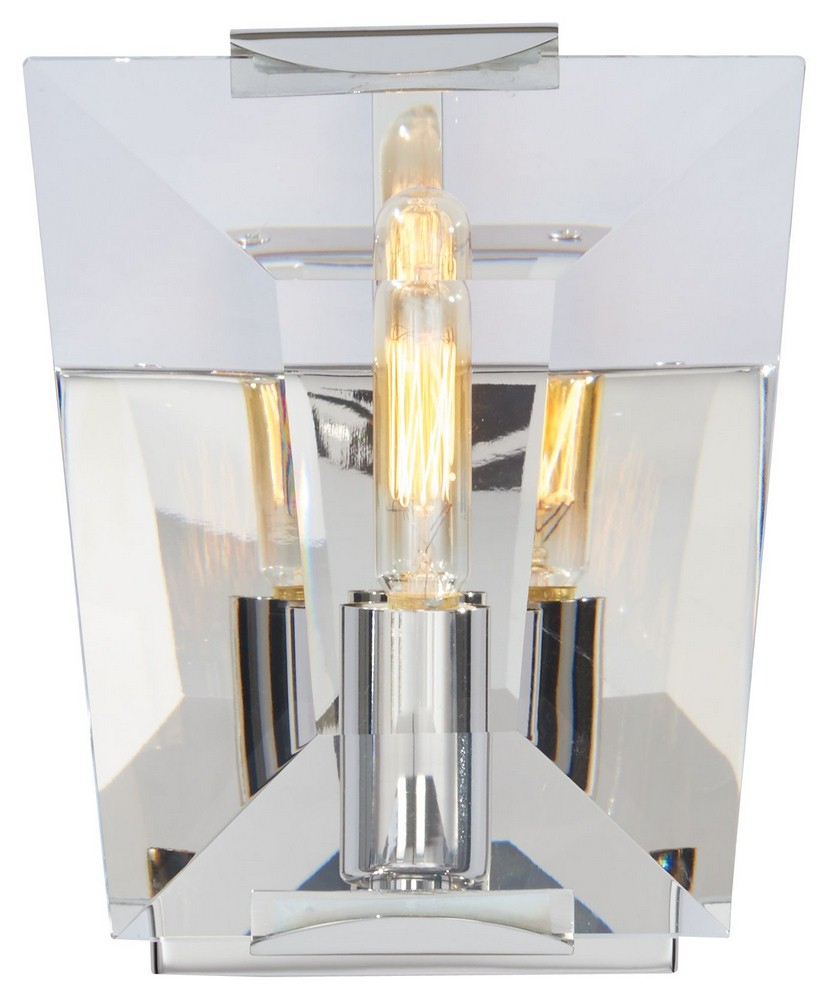 Minka Metropolitan Lighting-N2981-613-Castle Aurora - One Light Bath Vanity   Polished Nickel Finish with Clear Crystal