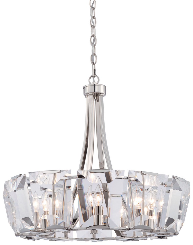 Minka Metropolitan Lighting-N6982-613-Castle Aurora - Twelve Light Chandelier   Polished Nickel Finish with Clear Crystal
