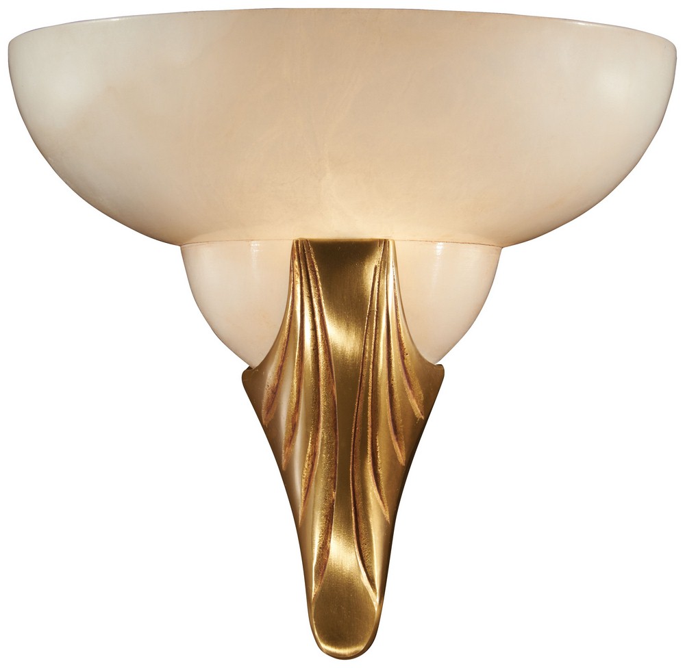 Minka Metropolitan Lighting-N950083-One Light Wall Sconce   French Gold Finish with White Glass