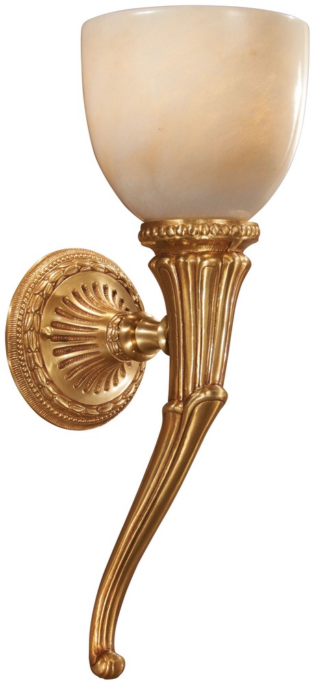 Minka Metropolitan Lighting-N950158-17.5 Inch One Light Wall Sconce   French Gold Finish with White Glass