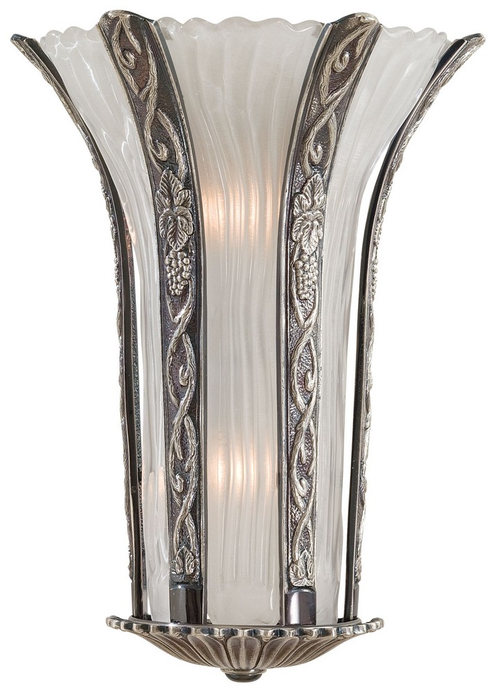 Minka Metropolitan Lighting-N950334-54B-12.5 Inch Two Light Wall Sconce   Platinum Finish with Etched Opal Glass