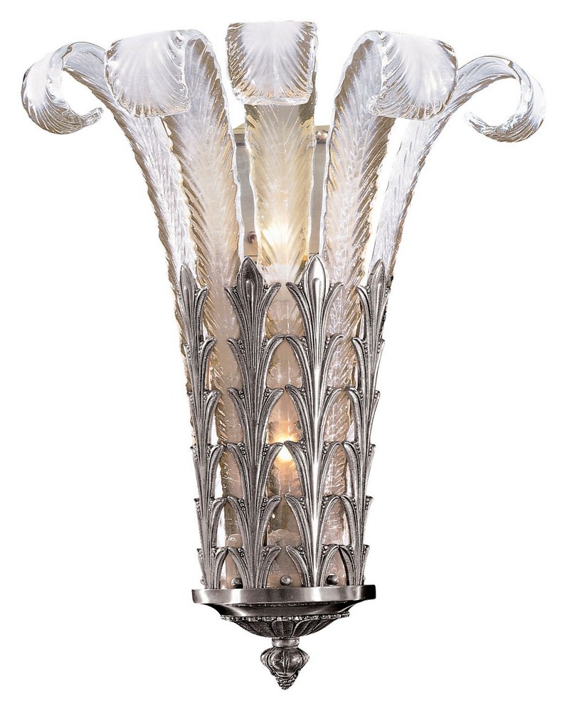 Minka Metropolitan Lighting-N950386-54B-16.5 Inch Two Light Wall Sconce   Platinum Finish with Etched Opal Glass