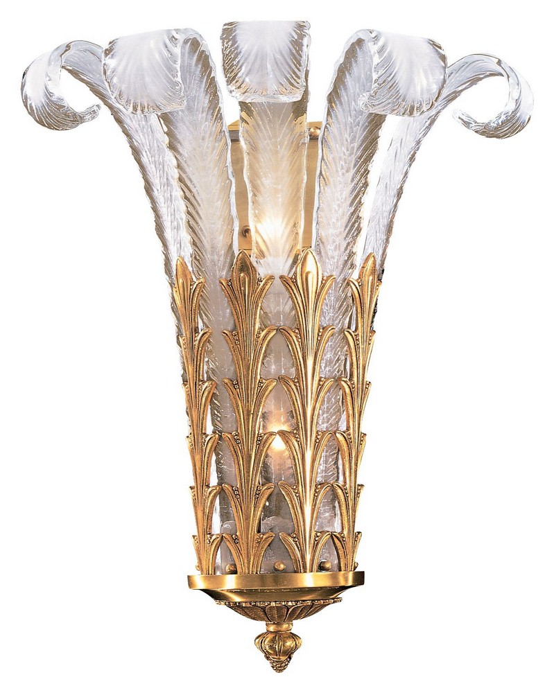 Minka Metropolitan Lighting-N950386-16.5 Inch Two Light Wall Sconce   French Gold Finish with Etched Opal Glass