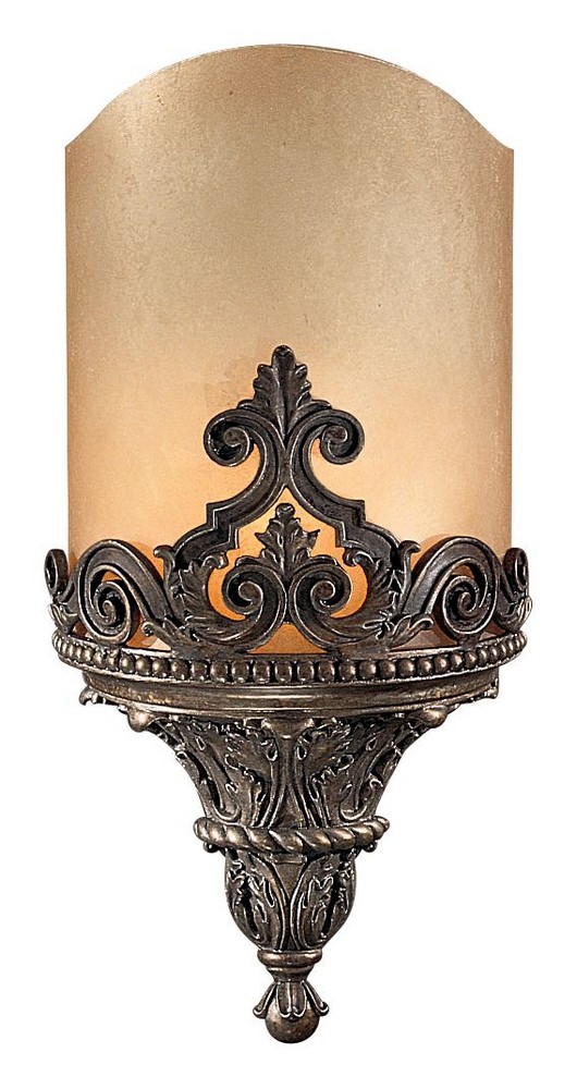 Minka Metropolitan Lighting-N2491-26-One Light Wall Sconce   Aged Bronze Finish with Amber Mist Glass