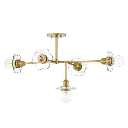 Mitzi H357805 Agb Alexa Five Light Chandelier 27 5 Inches Wide Mitzi H357805 Agb Alexa Five Light, Alexa 5 Light Brushed Nickel Transitional Chandelier