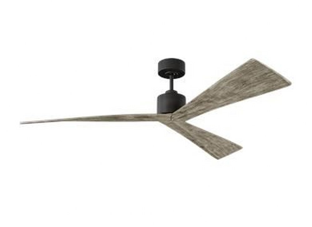 Monte Carlo Fans-3ADR60AGP-Adler - 3 Blade Ceiling Fan in Modern Style - 60 Inches Wide by 12.5 Inches High   Aged Pewter Finish with Light Grey Weathered Oak Blade Finish