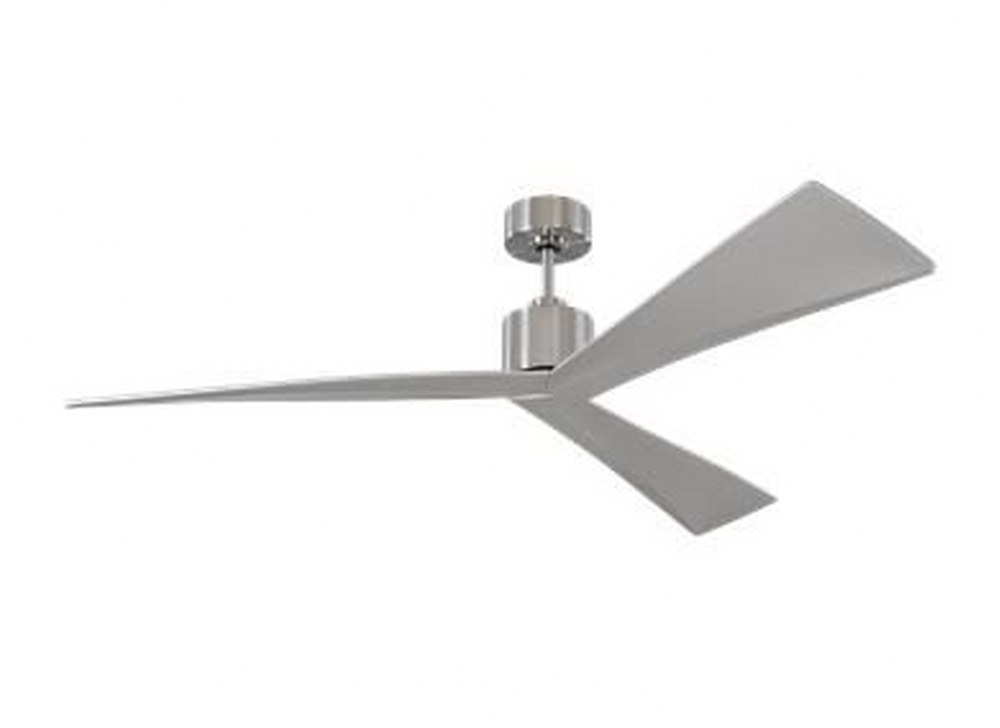 Monte Carlo Fans-3ADR60BS-Adler - 3 Blade Ceiling Fan in Modern Style - 60 Inches Wide by 12.5 Inches High Brushed Steel  Aged Pewter Finish with Light Grey Weathered Oak Blade Finish