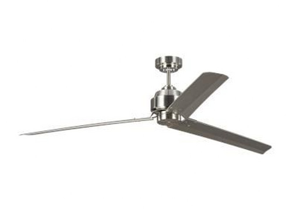 Monte Carlo Fans-3ARR68BS-Arcade - Ceiling Fan in Modern Style - 68 Inches Wide by 13.94 Inches High Brushed Steel  Brushed Steel Finish with Silver Blade Finish