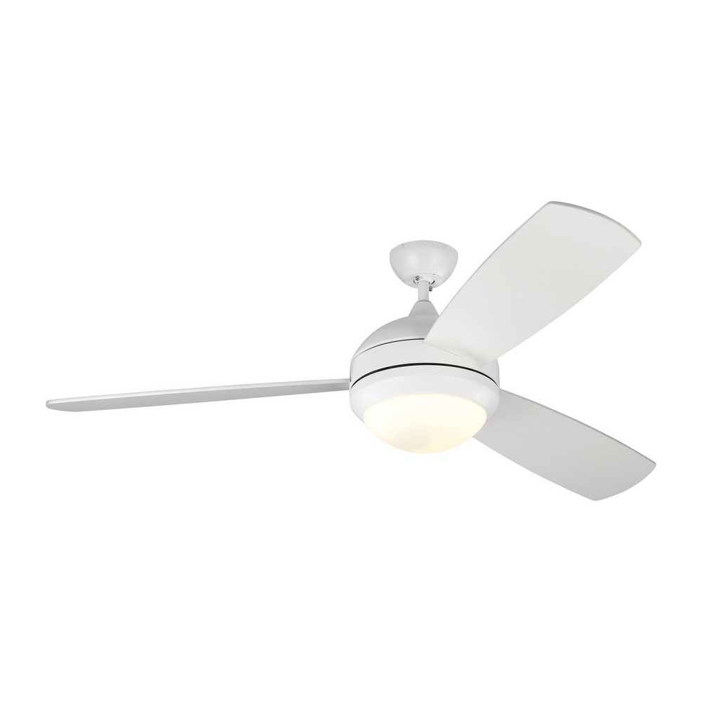Monte Carlo Fans-3DIR58RZWD-V1-Discus Trio Max - Ceiling Fan with Light Kit in Transitional Style - 58 Inches Wide by 15.7 Inches High   Matte White Finish with Matte White Blade Finish with Undefined