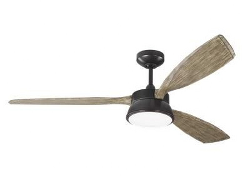 Monte Carlo Fans-3DSTR57AGPD-Destin - 3 Blade Ceiling Fan with Handheld Control and Includes Light Kit in  Style - 57 Inches Wide by 13.69 Inches High Aged Pewter  Brushed Steel Finish with Koa Blade 