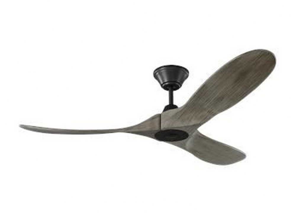 Monte Carlo Fans-3MAVR52AGP-Maverick II - 3 Blade Ceiling Fan with Handheld Control in Style - 52 Inches Wide by 13.91 Inches High   Aged Pewter Finish with Light Grey Weathered Oak Blade Finish