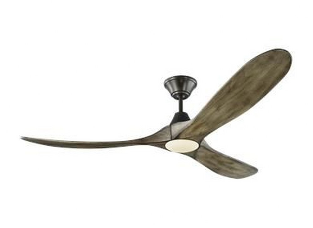 Monte Carlo Fans-3MAVR60AGPD-Maverick LED - 3 Blade Ceiling Fan with Handheld Control and Includes Light Kit in Modern Style - 60 Inches Wide by 13.8 Inches High Aged Pewter Light Grey Weathered Oak A