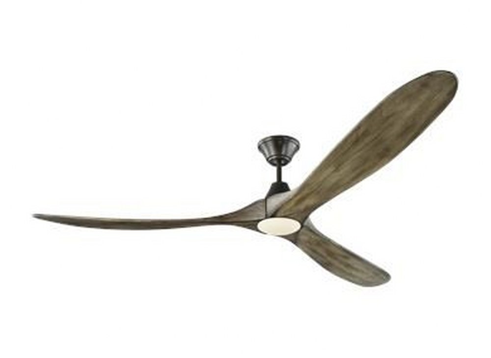 Monte Carlo Fans-3MAVR70AGPD-Maverick Max LED - 3 Blade Ceiling Fan with Handheld Control and Includes Light Kit in Modern Style - 70 Inches Wide by 13.8 Inches High Aged Pewter Light Grey Weathered O