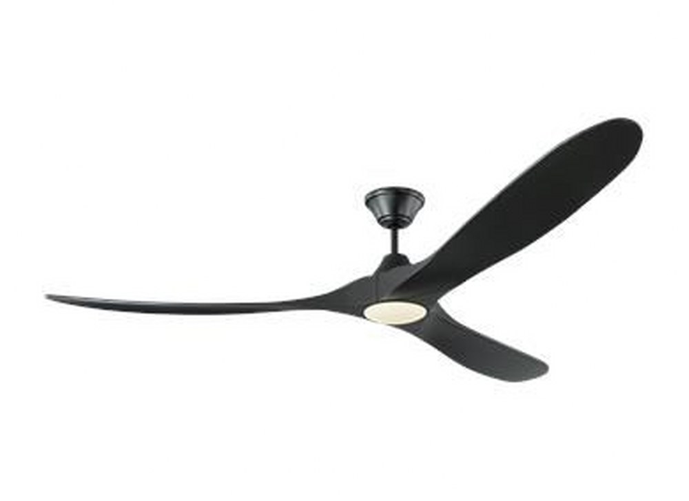 Monte Carlo Fans-3MAVR70BKBKD-Maverick Max LED - 3 Blade Ceiling Fan with Handheld Control and Includes Light Kit in Modern Style - 70 Inches Wide by 13.8 Inches High Matte Black Black Aged Pewter Fin