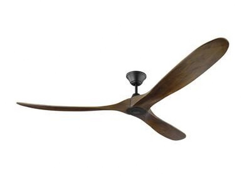 Monte Carlo Fans-3MAVR70BK-Maverick Max - 3 Blade Ceiling Fan with Handheld Control in Contemporary Style - 70 Inches Wide by 11.7 Inches High Matte Black Dark Walnut Aged Pewter Finish with Light Gre