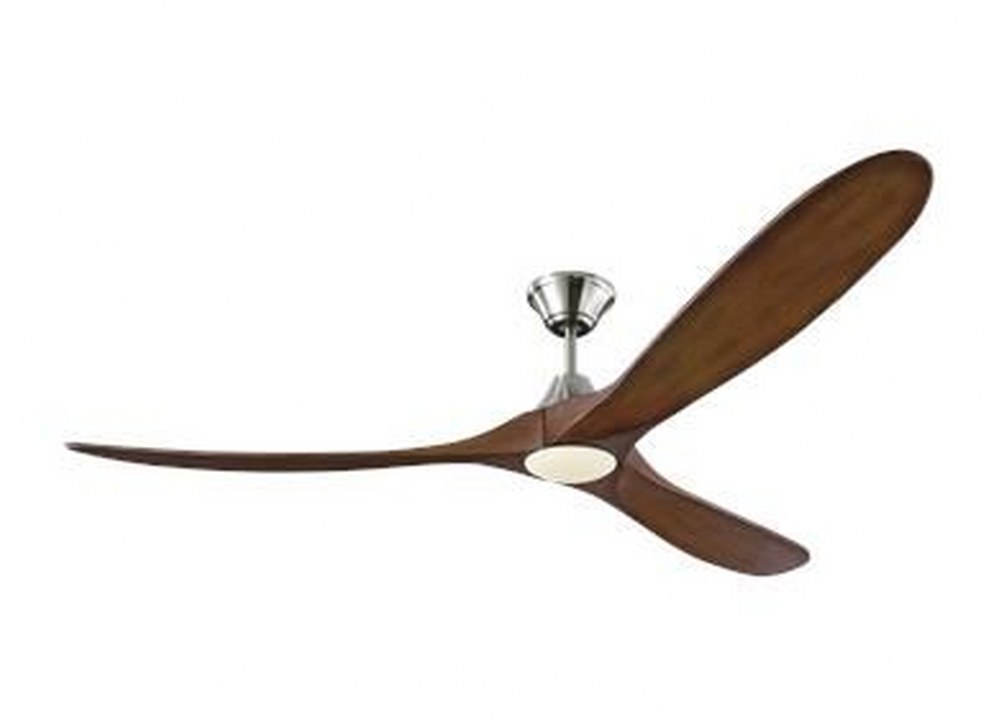 Monte Carlo Fans-3MAVR70BSKOAD-Maverick Max LED - 3 Blade Ceiling Fan with Handheld Control and Includes Light Kit in Modern Style - 70 Inches Wide by 13.8 Inches High Brushed Steel Koa Aged Pewter Fi