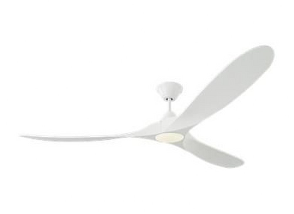 Monte Carlo Fans-3MAVR70RZWD-Maverick Max LED - 3 Blade Ceiling Fan with Handheld Control and Includes Light Kit in Modern Style - 70 Inches Wide by 13.8 Inches High Matte White Matte White Aged Pewte