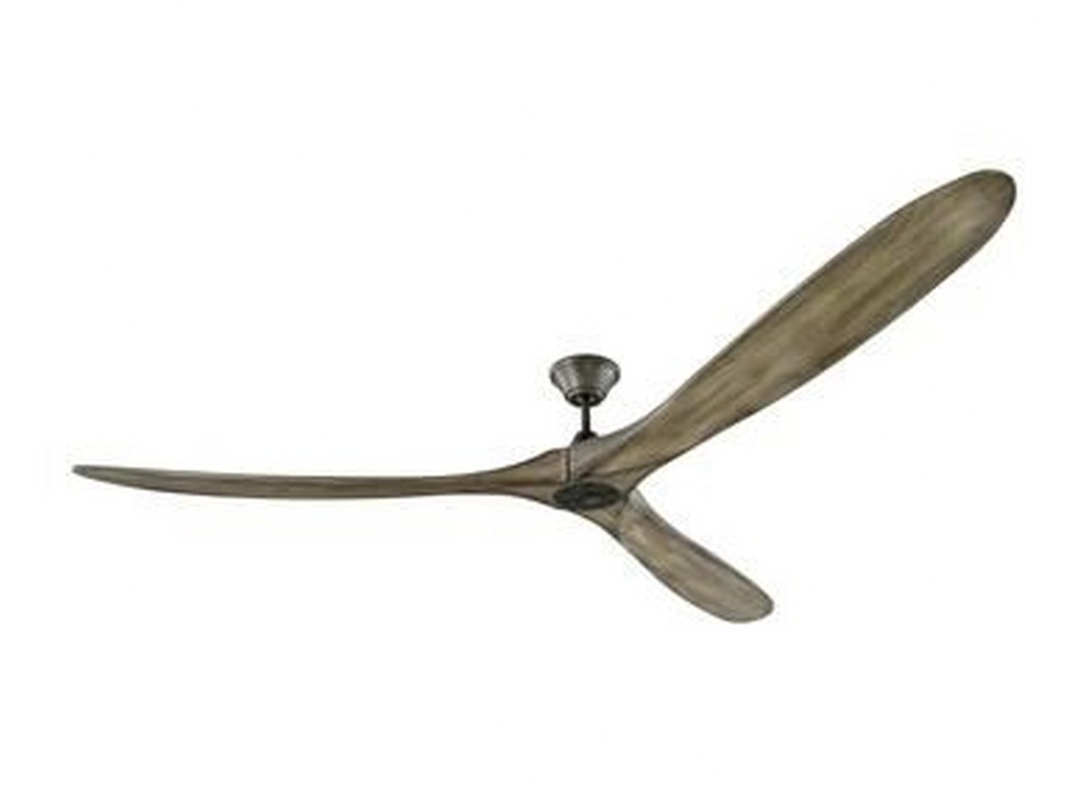 Monte Carlo Fans-3MAVR88AGP-Maverick Super Max - 3 Blade Ceiling Fan with Handheld Control in Modern Style - 88 Inches Wide by 13.69 Inches High   Aged Pewter Finish with Light Grey Weathered Oak Blad