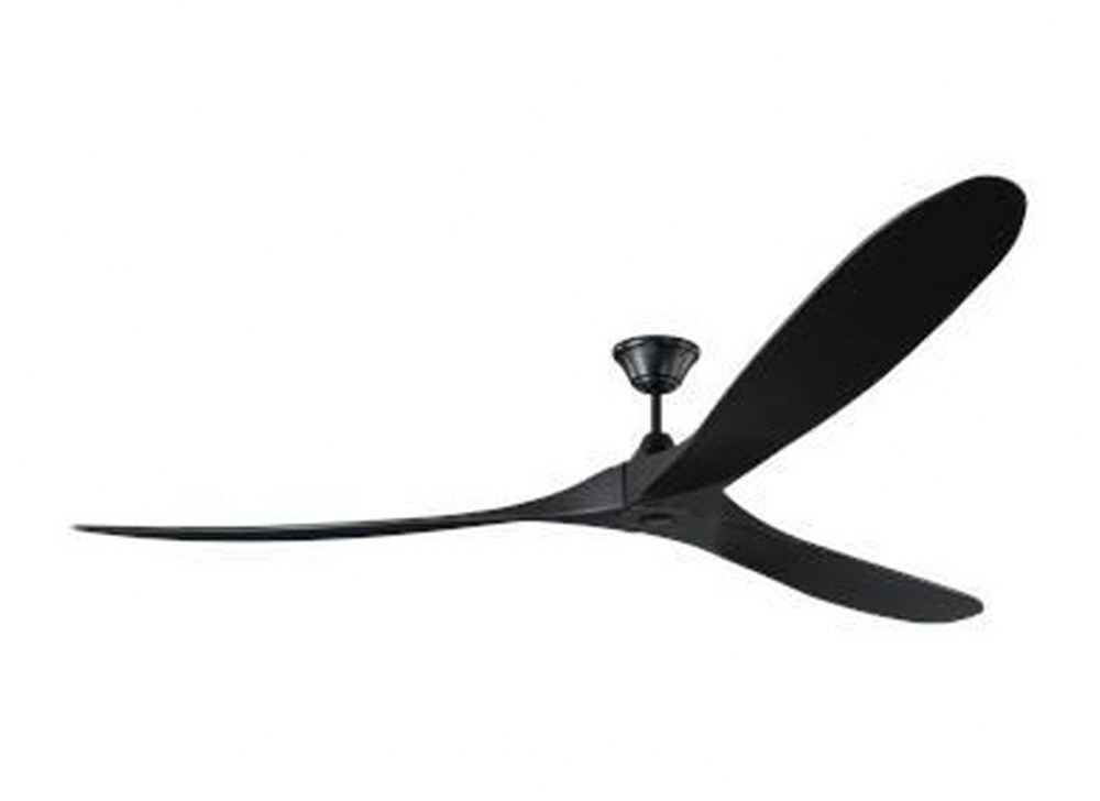 Monte Carlo Fans-3MAVR88BKBK-Maverick Super Max - 3 Blade Ceiling Fan with Handheld Control in Modern Style - 88 Inches Wide by 13.69 Inches High   Matte Black Finish with Black Blade Finish