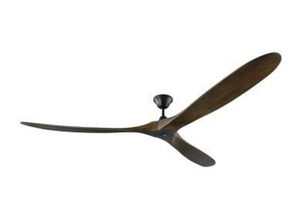 Monte Carlo Fans-3MAVR88BK-Maverick Super Max - 3 Blade Ceiling Fan with Handheld Control in Modern Style - 88 Inches Wide by 13.69 Inches High   Matte Black Finish with Dark Walnut Blade Finish