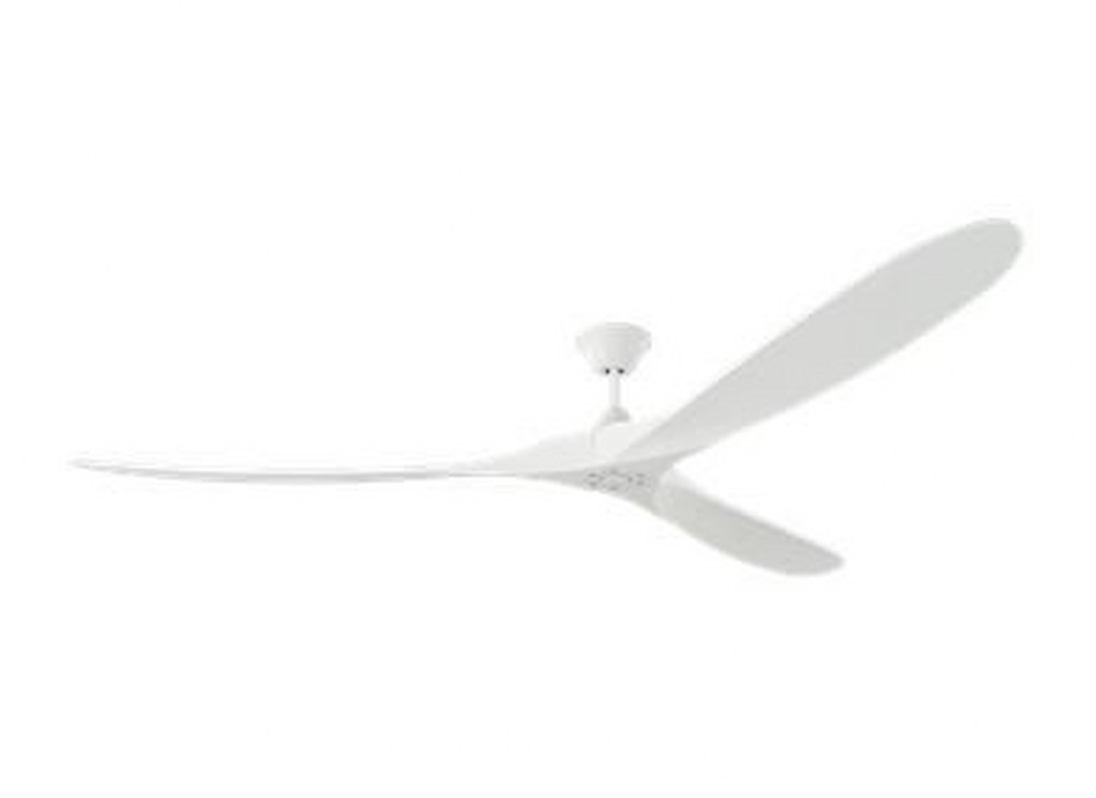 Monte Carlo Fans-3MAVR88RZW-Maverick Super Max - 3 Blade Ceiling Fan with Handheld Control in Modern Style - 88 Inches Wide by 13.69 Inches High   Matte White Finish with Matte White Blade Finish