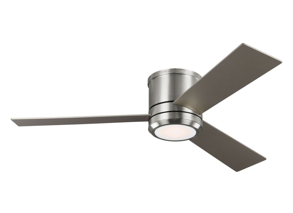 Monte Carlo Fans-3CLMR56BSD-V1-3 Blade Ceiling Fan with Light Kit in Modern Style - 56 Inches Wide by 9.7 Inches High Brushed Steel American Walnut Brushed Steel Finish with American Walnut Blade Finish