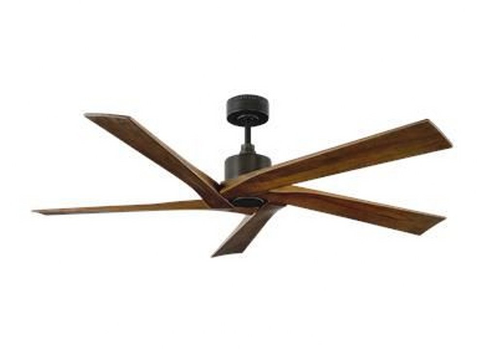 Monte Carlo Fans-5ASPR56AGP-Aspen 5 Blade 56 Inch Ceiling Fan with Handheld Control Aged Pewter  Burnished Brass Finish with Matte White Blade Finish