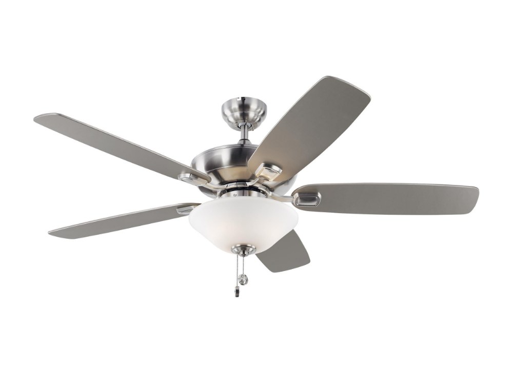 Monte Carlo Fans-5COM52BSD-V1-Colony Max - 5 Blade Ceiling Fan with Pull Chain Control and Includes Light Kit in  Style - 52 Inches Wide by 17.7 Inches High Brushed Steel  Aged Pewter Finish with Ligh